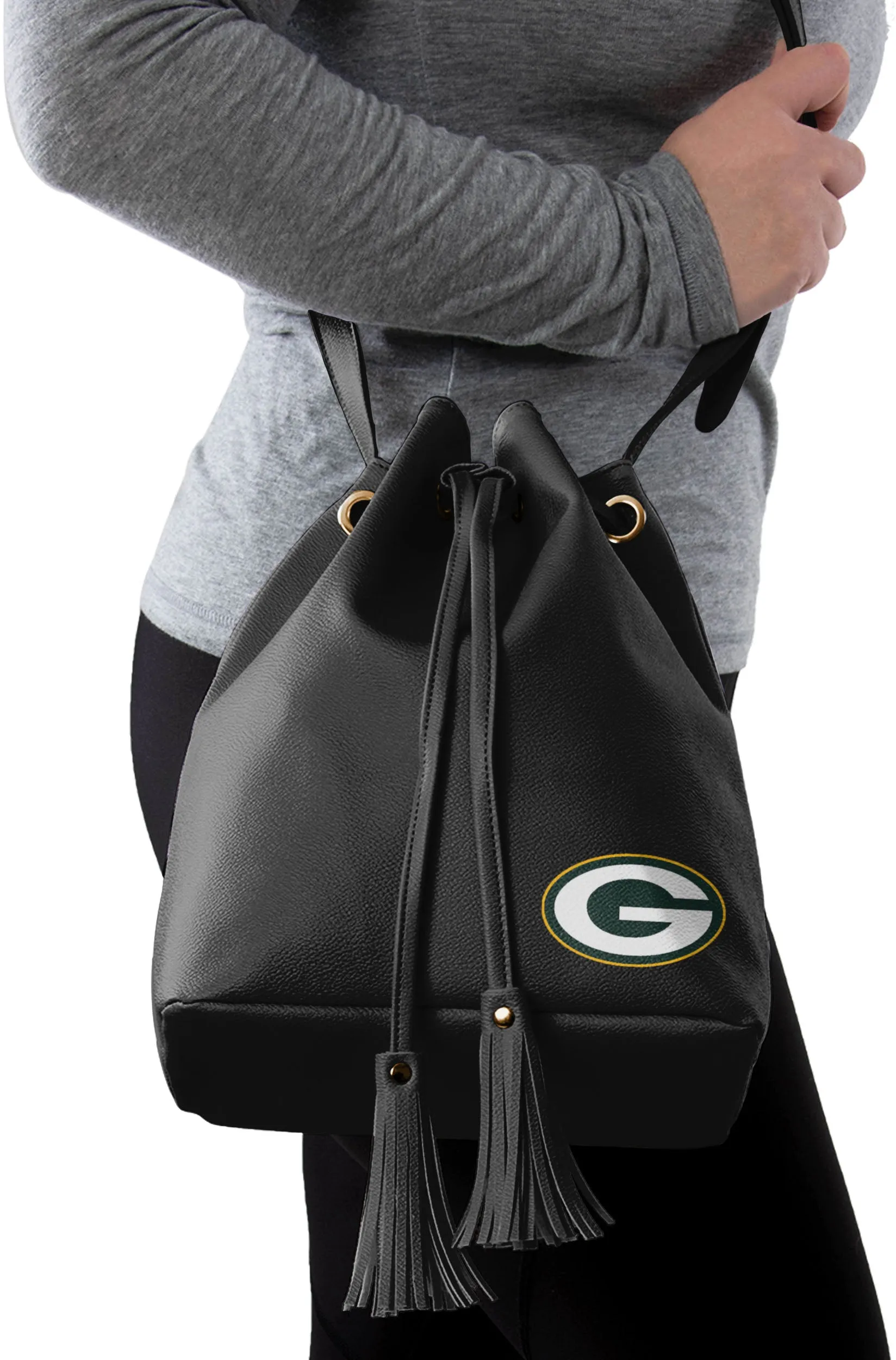 Green Bay Packers Womens Drawstring Shoulder Bucket  Bag