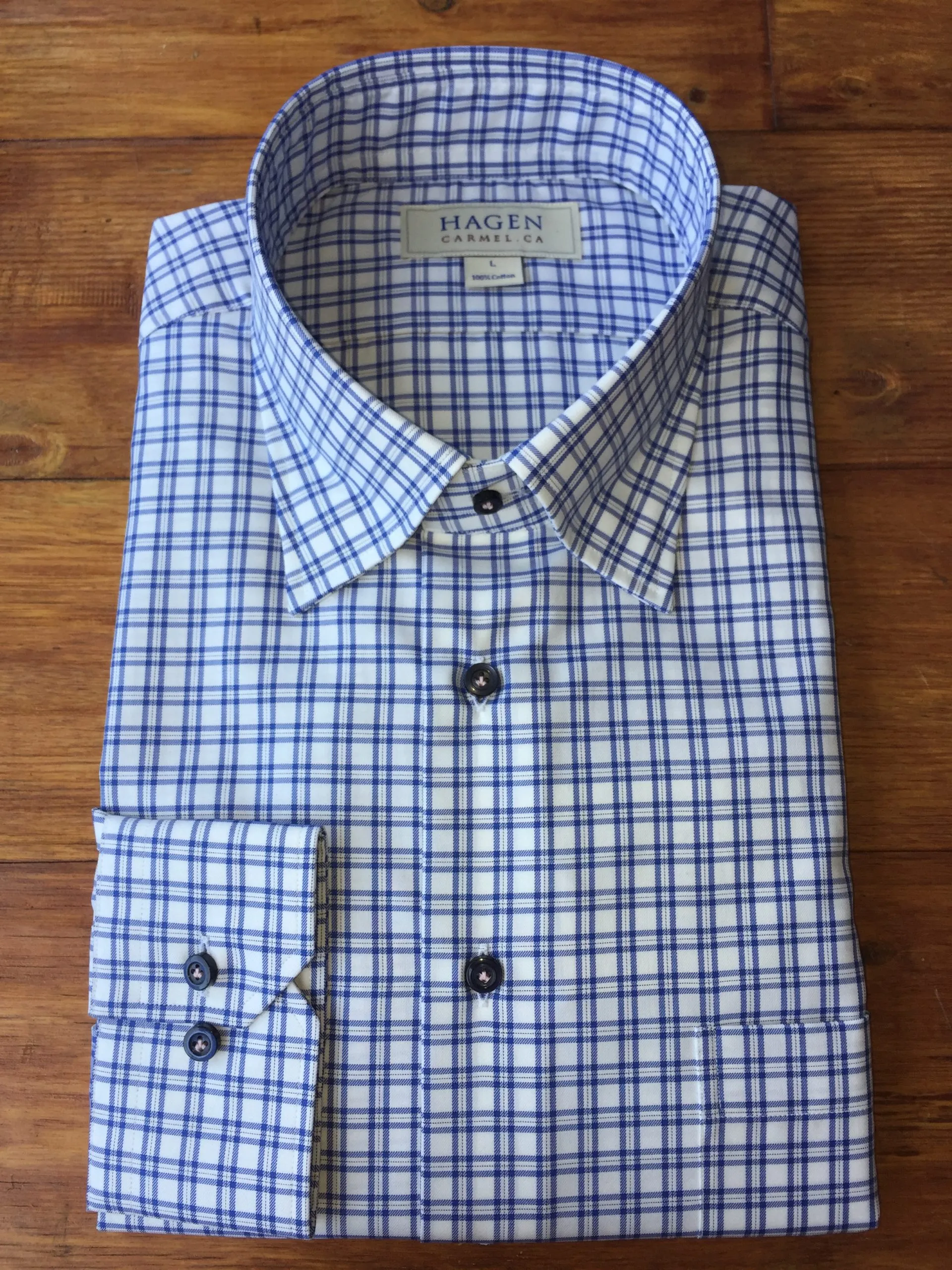 HAGEN Blue Check Sport Shirt