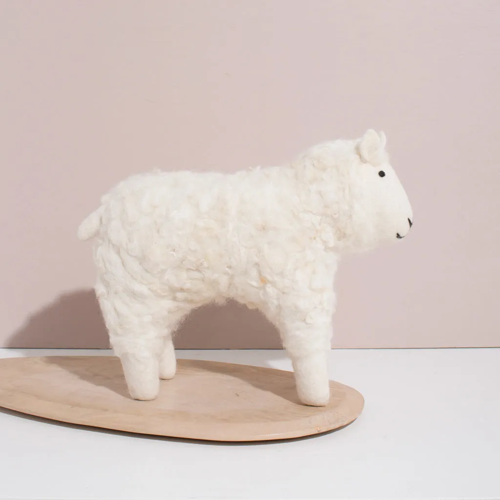 Hand Felted White Sheep - Large