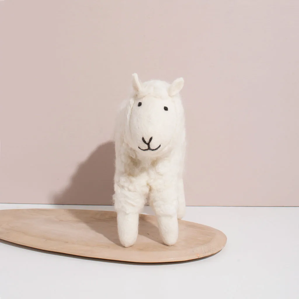 Hand Felted White Sheep - Large