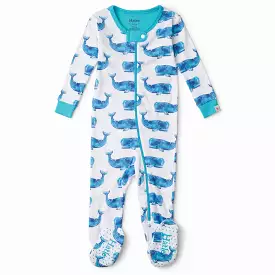 Hatley Watercolour Whale Baby Footed Coverall