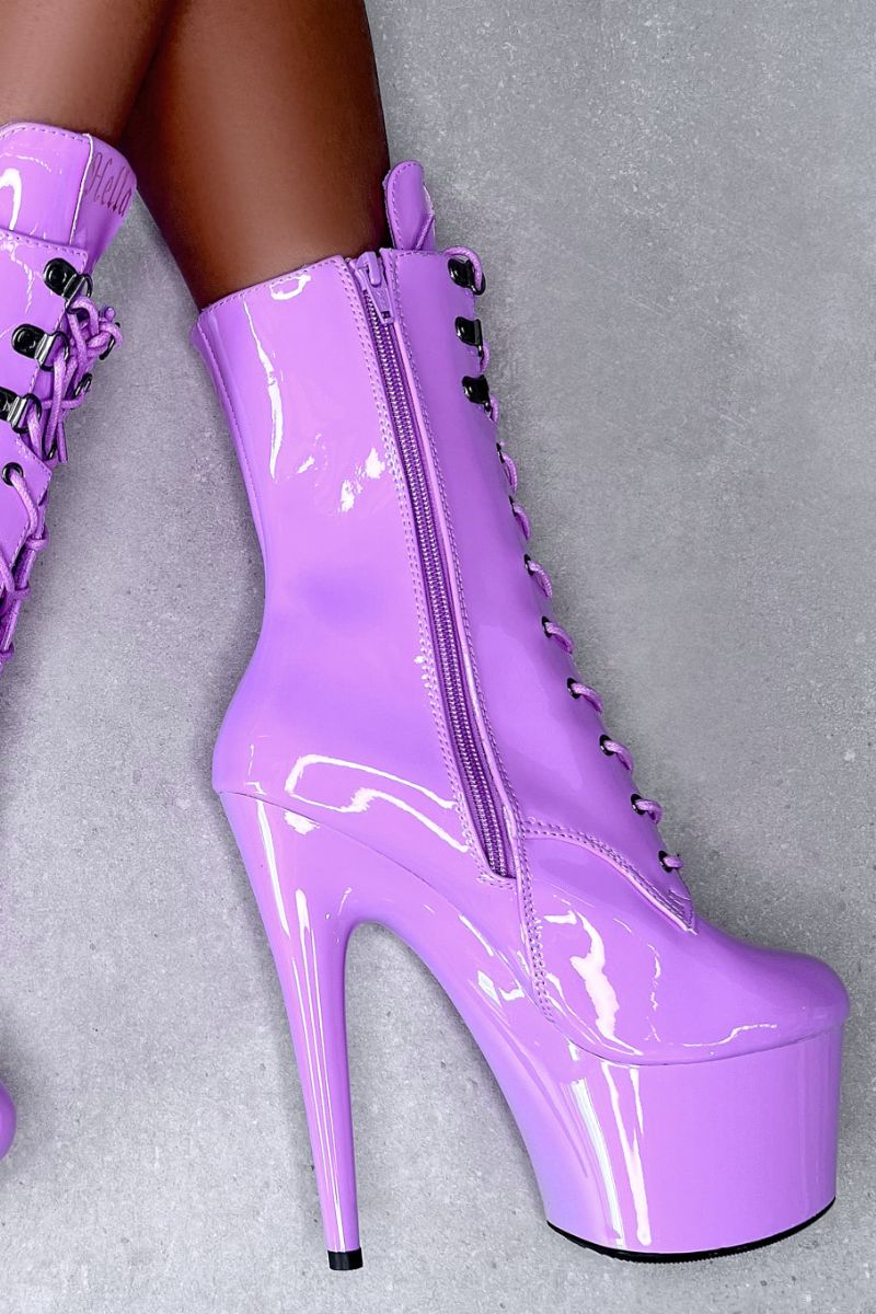 Hella Heels LipKit 7inch Boots - Grape