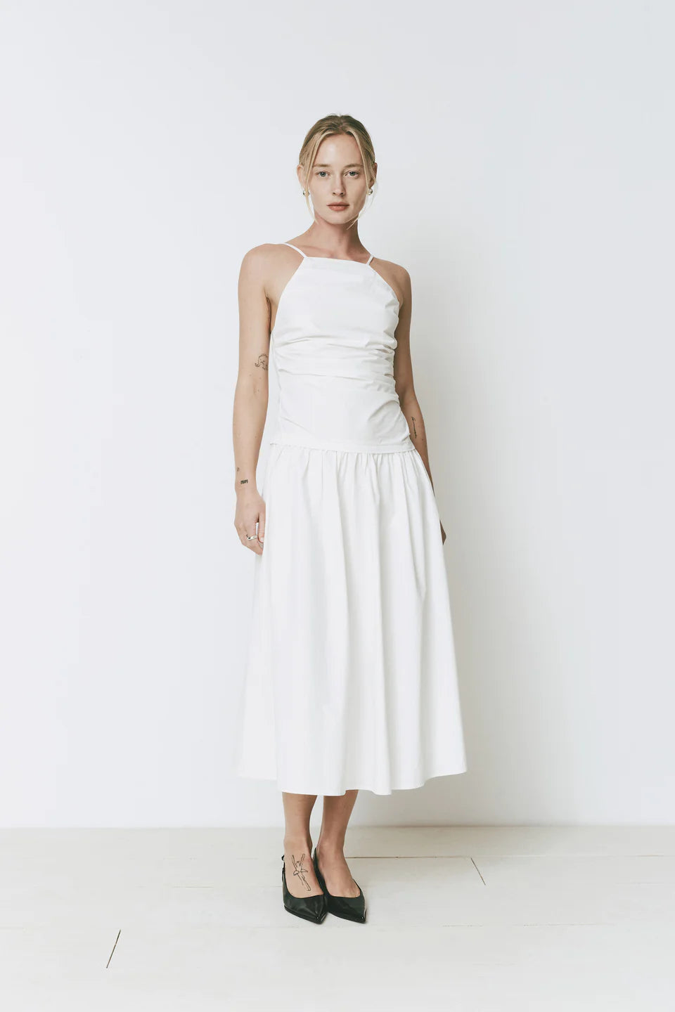 Isabella Ruched Drop Waist Dress