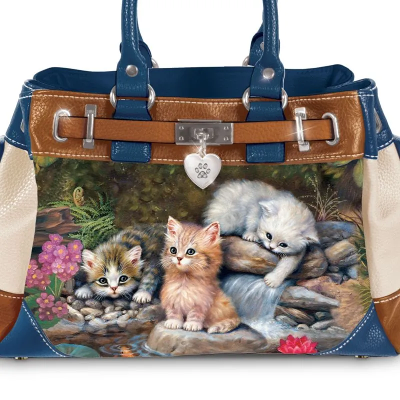 Jürgen Scholz 'Playful Kittens' Handbag