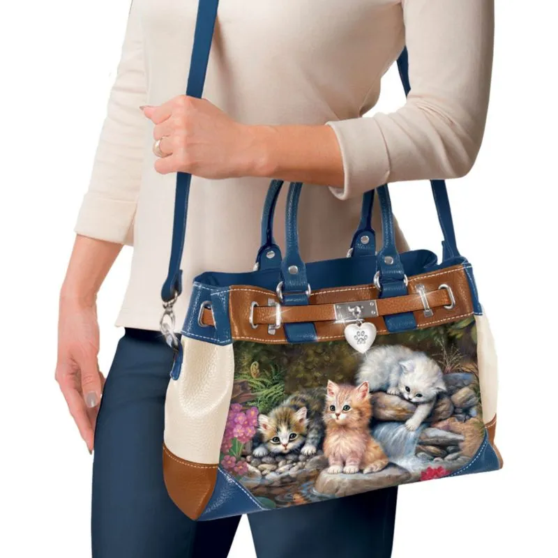 Jürgen Scholz 'Playful Kittens' Handbag