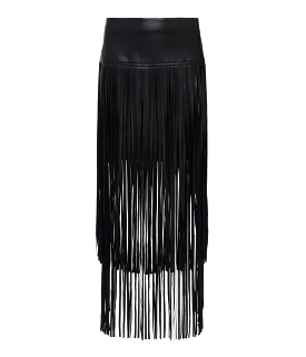 Karolina Fringe Skirt in Black