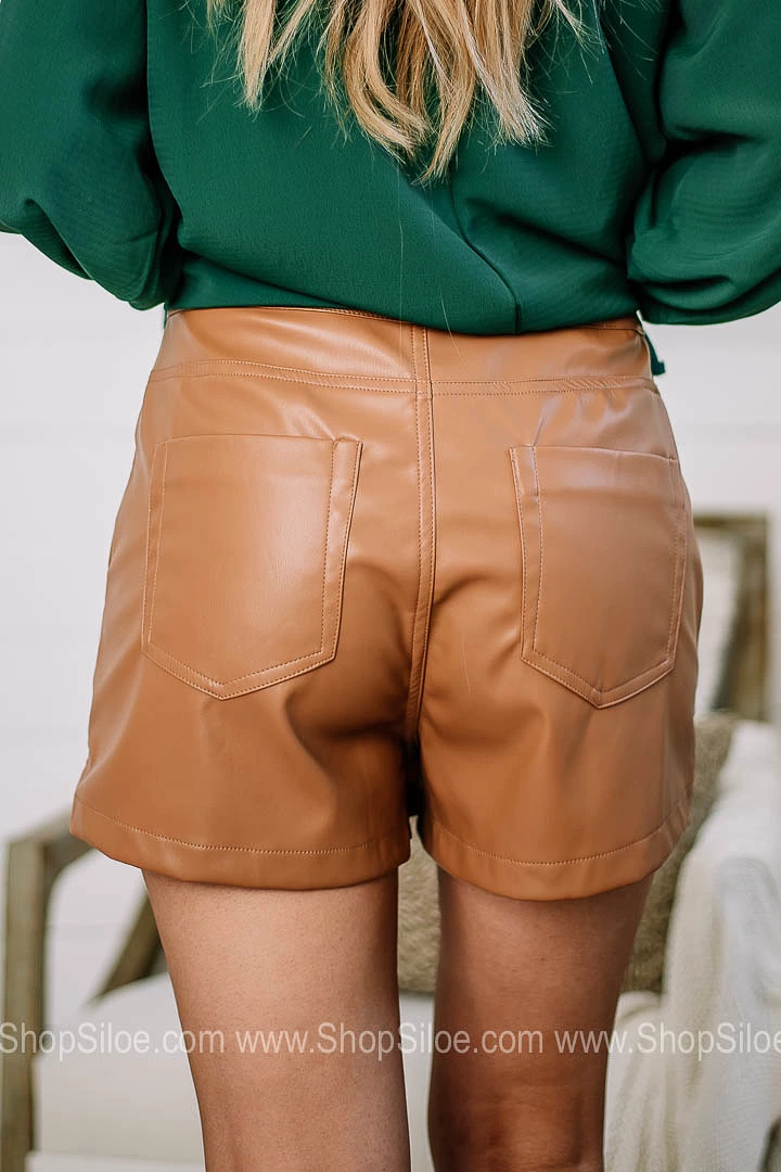 Keep The Story Going Faux Leather Skort