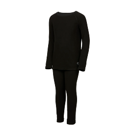 Kombi Black Cozy Fleece Base Layer Set