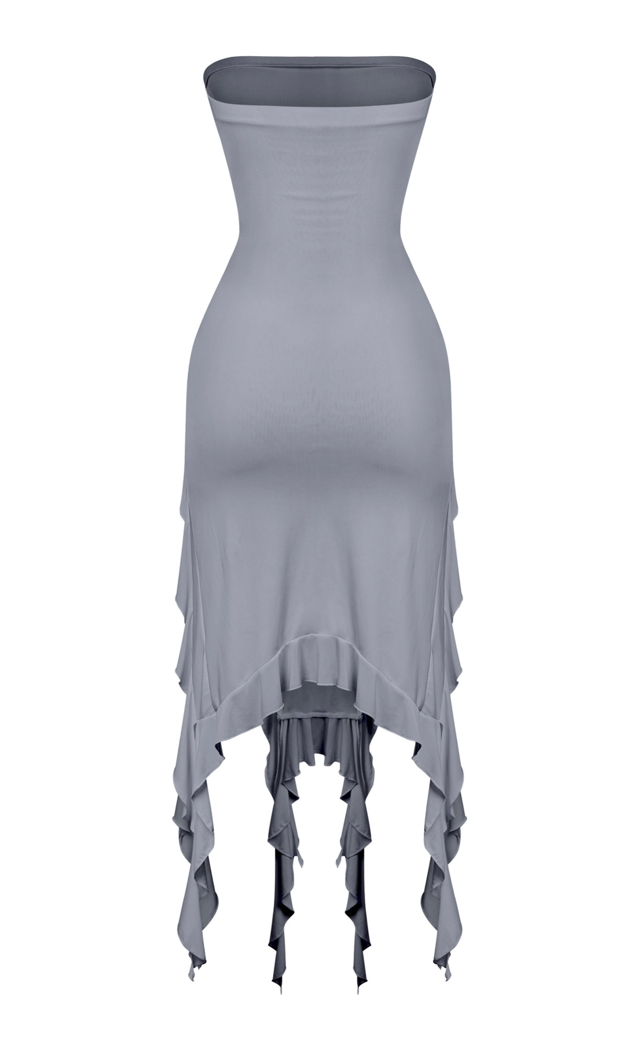 Kylie Strapless Mini Ruffled Asymmetrical Dress