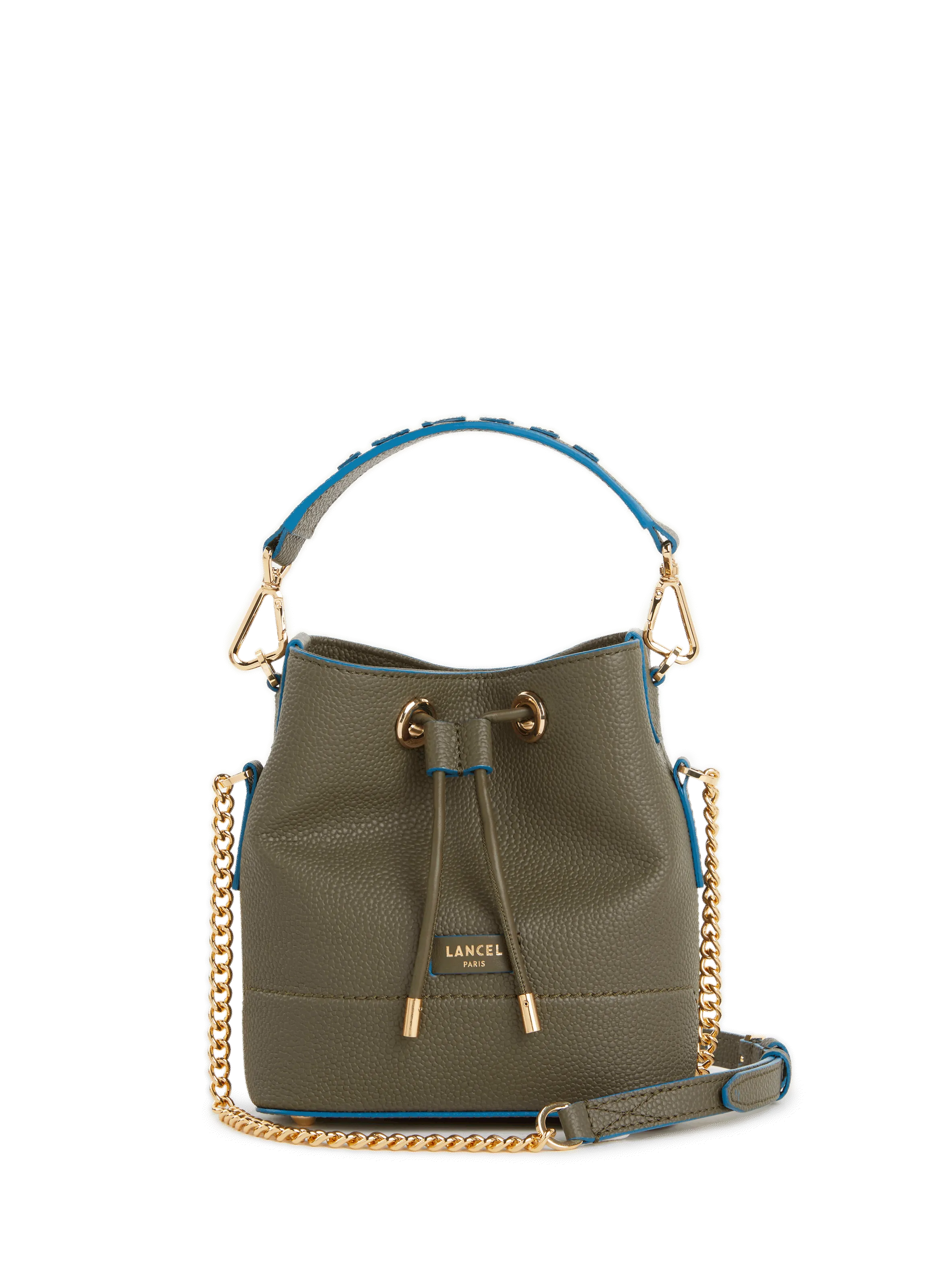 LANCEL  Mini leather bucket bag - Green