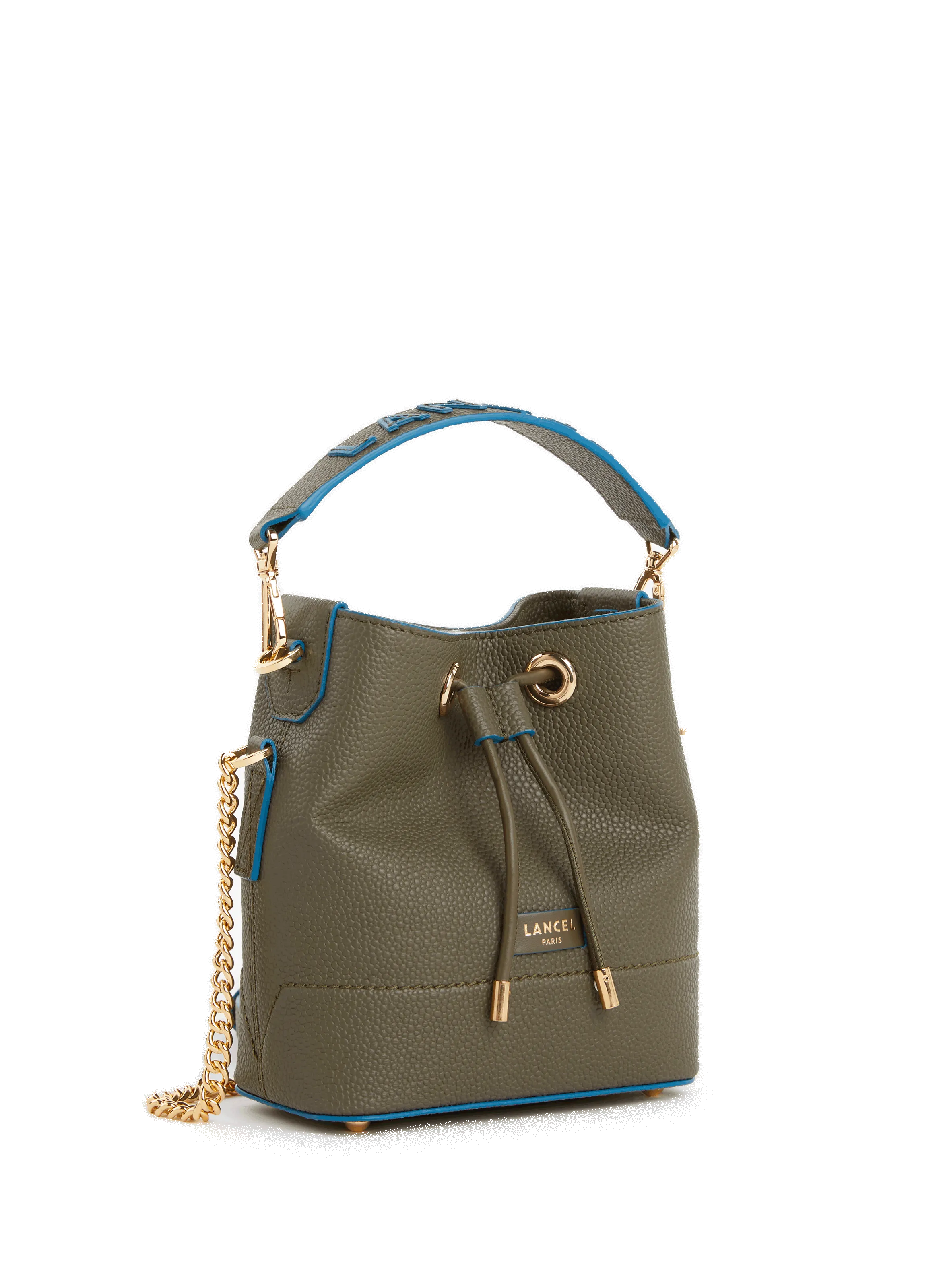 LANCEL  Mini leather bucket bag - Green