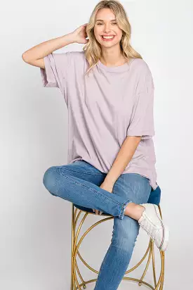 Lavender Basic Oversized Tee