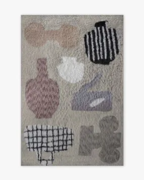 Layered Picnic Wool Rug Natural