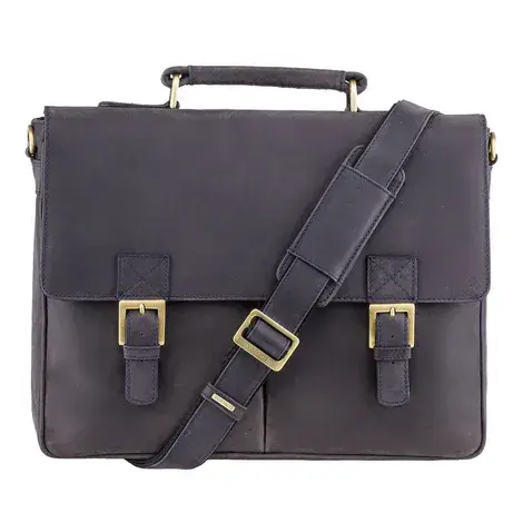 Leather Briefcase Blue :Berlin