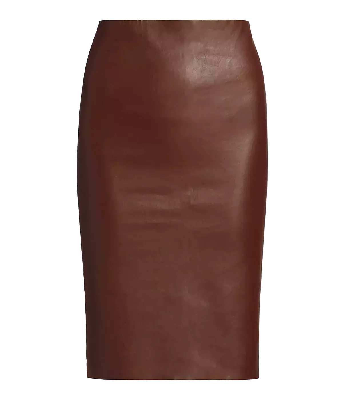 Leather Pencil Skirt in Whiskey