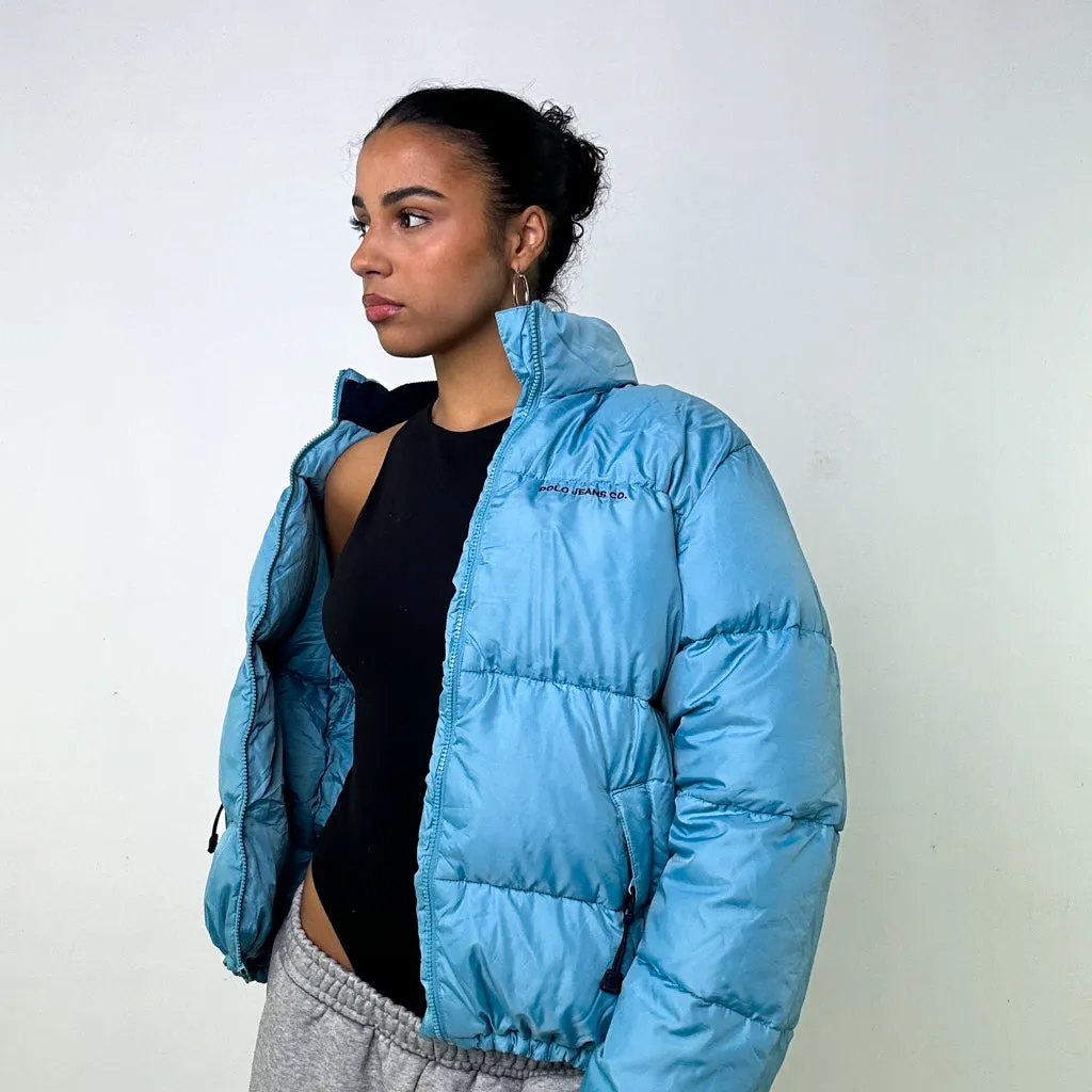 Light Blue y2ks Polo Jeans Ralph Lauren Puffer Jacket Coat (L)