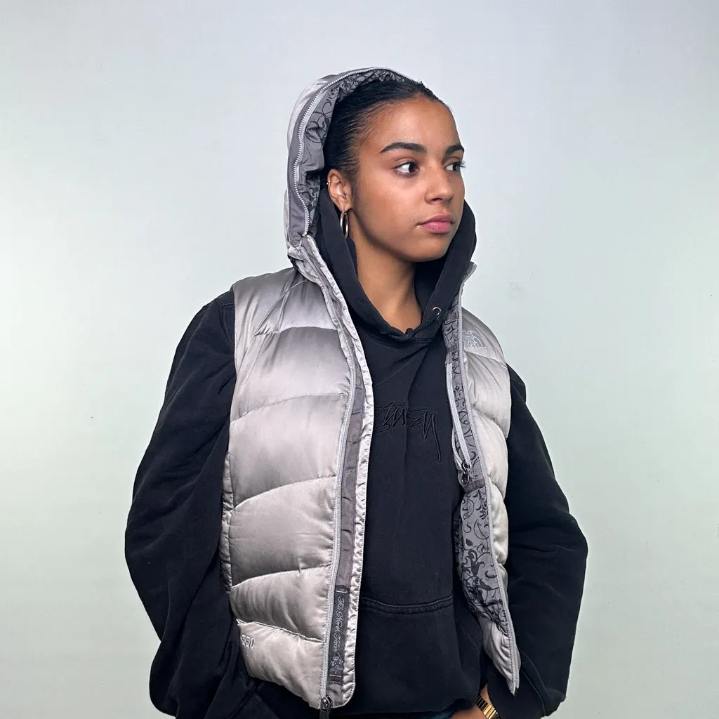 Light Grey y2ks The North Face 550 Series Puffer Jacket Coat Gilet (M)