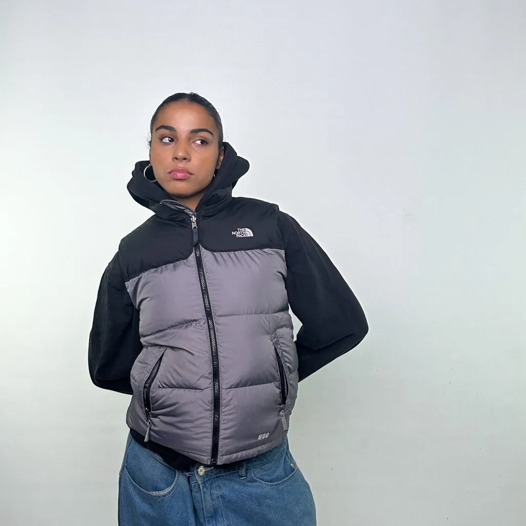 Light Grey y2ks The North Face 600 Series Puffer Jacket Coat Gilet (XS)