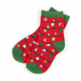 Little Blue House Red Northern Lights Crew Socks