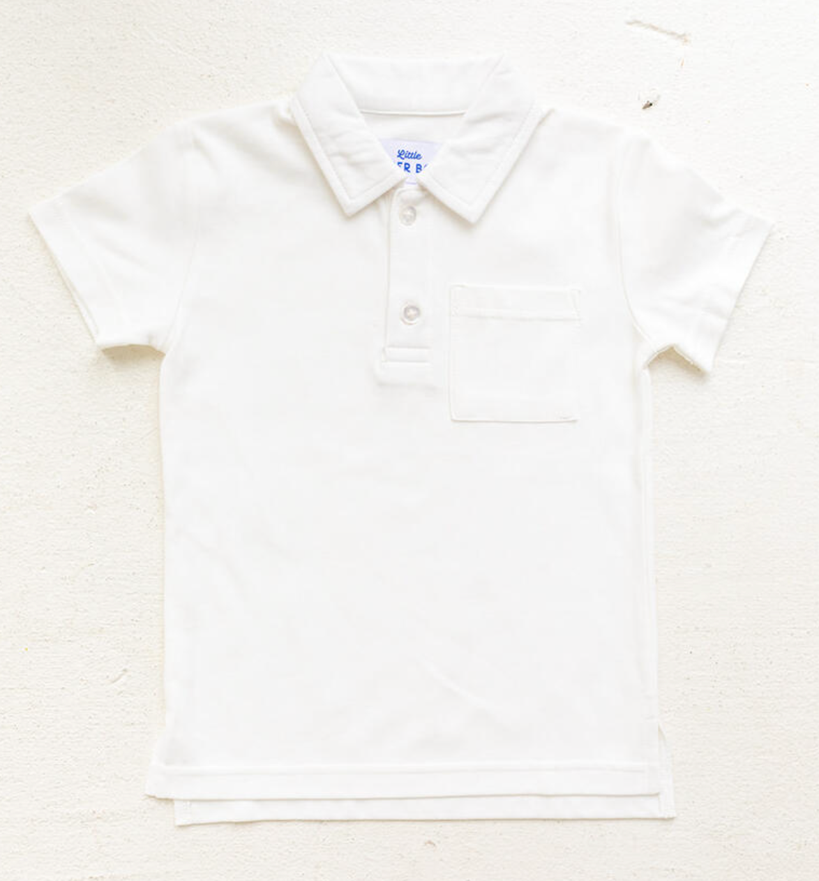 Little Paper Boat - White Short Sleeve Polo