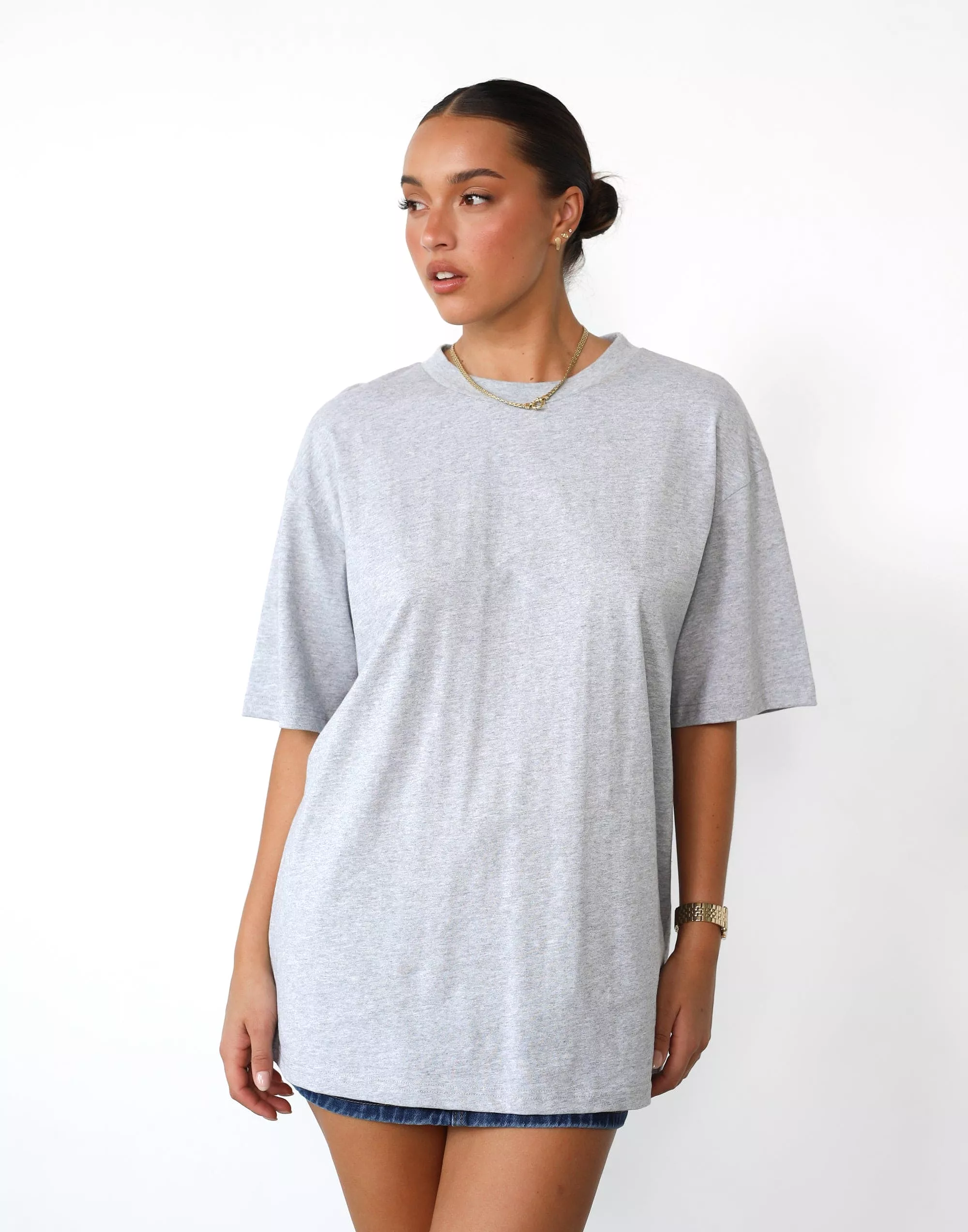 Luca Oversized Tee (Grey Marle)