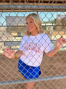 MAMA Baseball Tee- Red and White