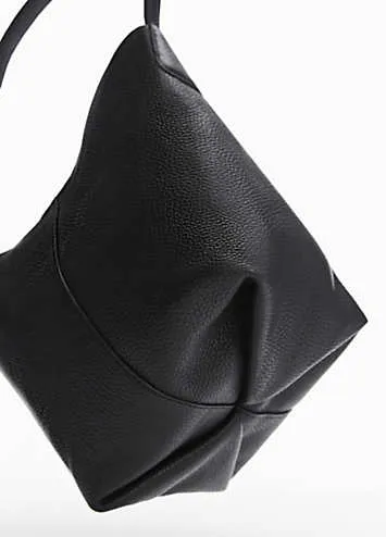 Mango Carola Black Leather Bucket Bag | Grattan