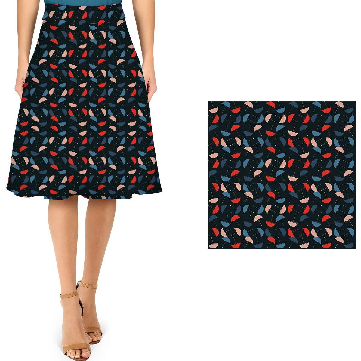 Mary's Umbrella Swing Skirt with Pockets