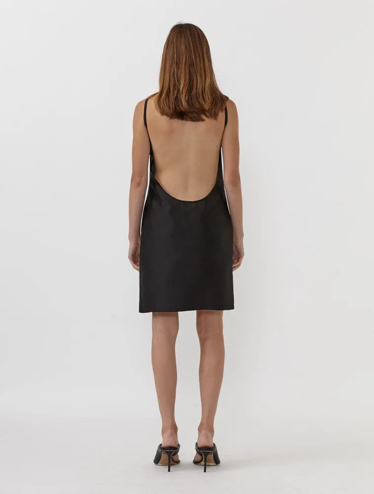 Matin Studio Silk Backless Mini Dress