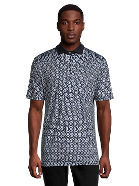 Men's John Lennon Polystretch Pattern Polo - BLUE CIRCLES