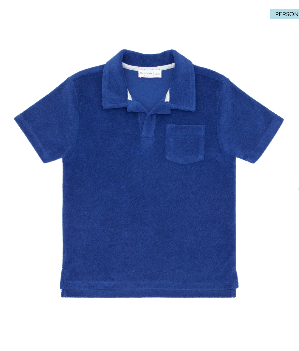 Minnow - Boys Cove Blue Short Sleeve French Terry Polo