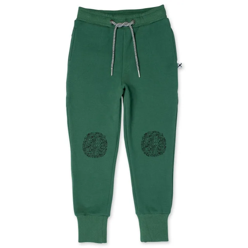 Minti Hello Circle Furry Trackies - Kelly Green