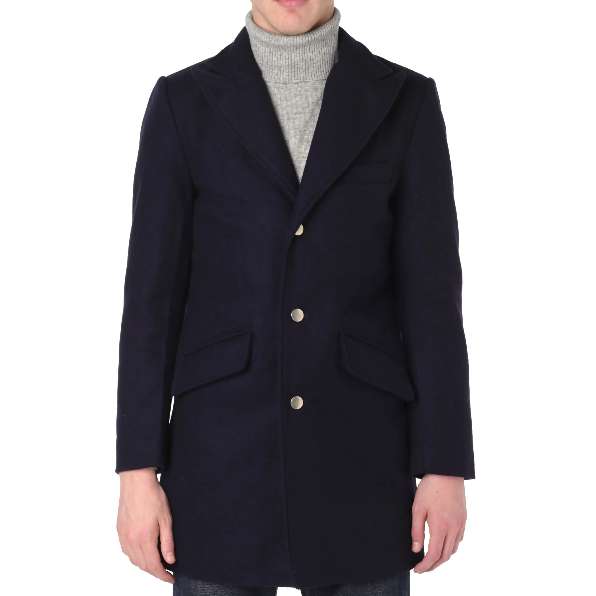 MKI 24oz Wool City CoatNavy