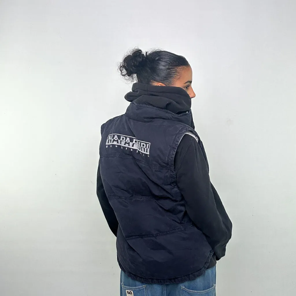 Navy Blue 90s Napapijri Puffer Jacket Coat Gilet (L)