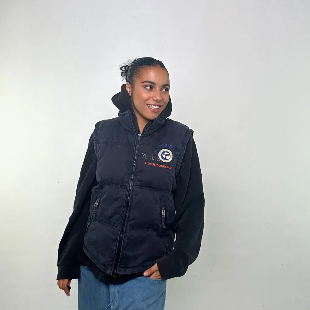 Navy Blue 90s Napapijri Puffer Jacket Coat Gilet (L)