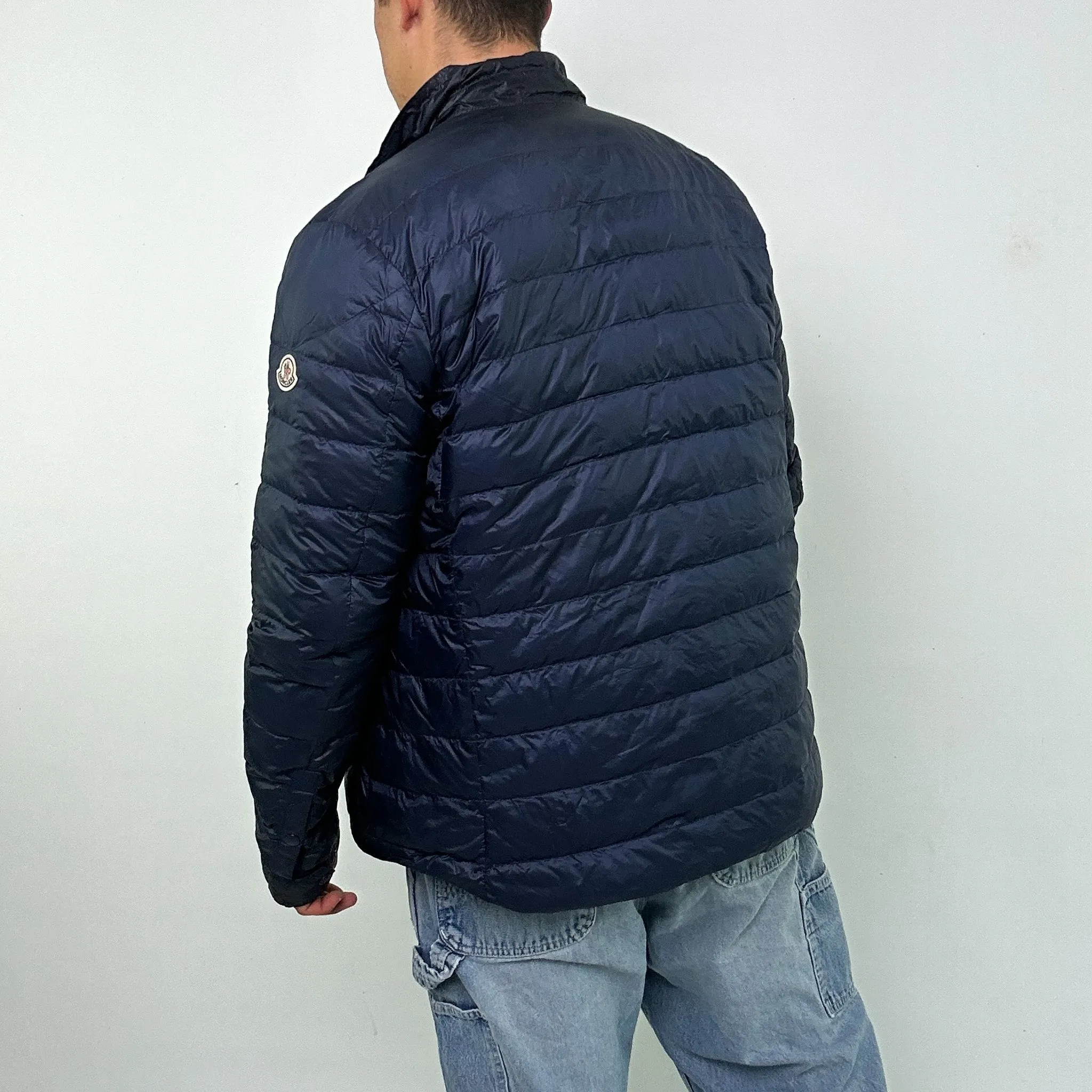 Navy Blue y2ks Moncler Gregoire Shirt Jacket Puffer Jacket Coat (XL)