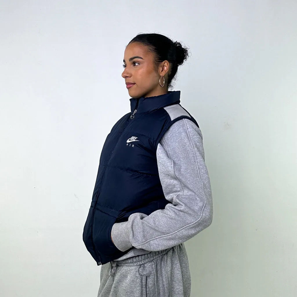 Navy Blue y2ks NIKE Puffer Jacket Coat Gilet (L)