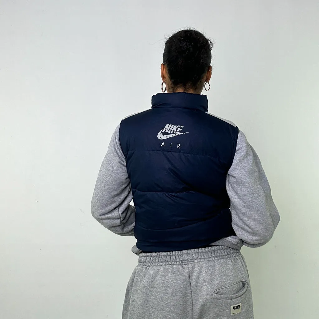 Navy Blue y2ks NIKE Puffer Jacket Coat Gilet (L)