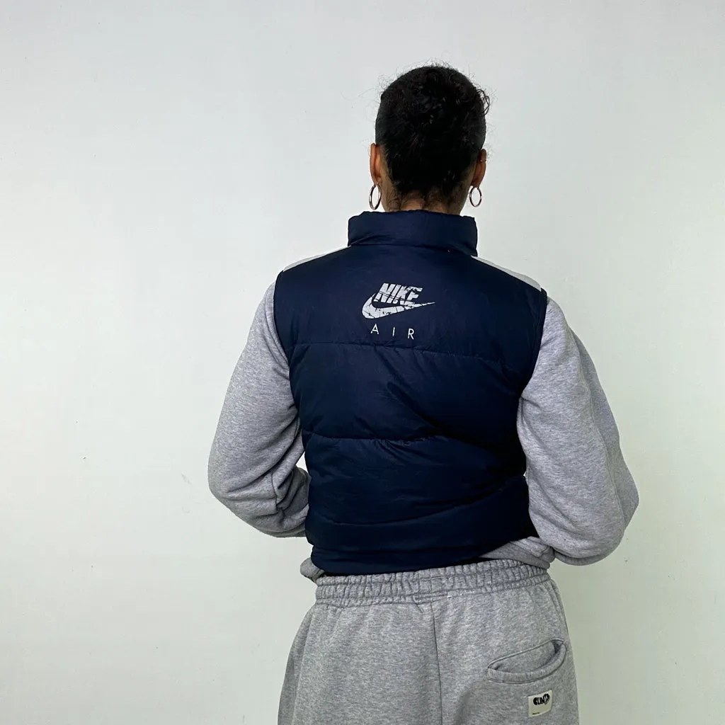 Navy Blue y2ks NIKE Puffer Jacket Coat Gilet (L)