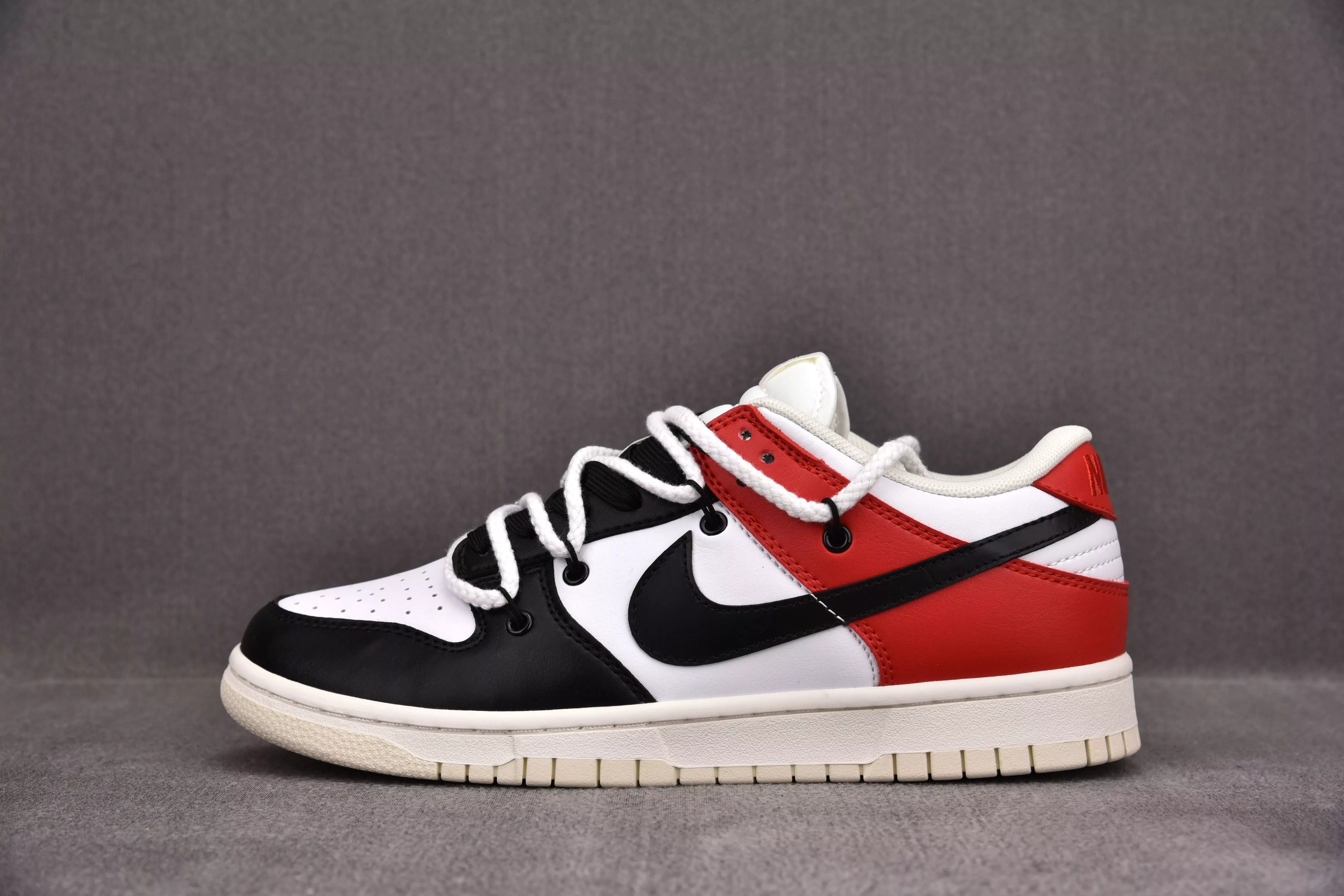 Nike Dunk Low Black White Red (Custom Sneaker)