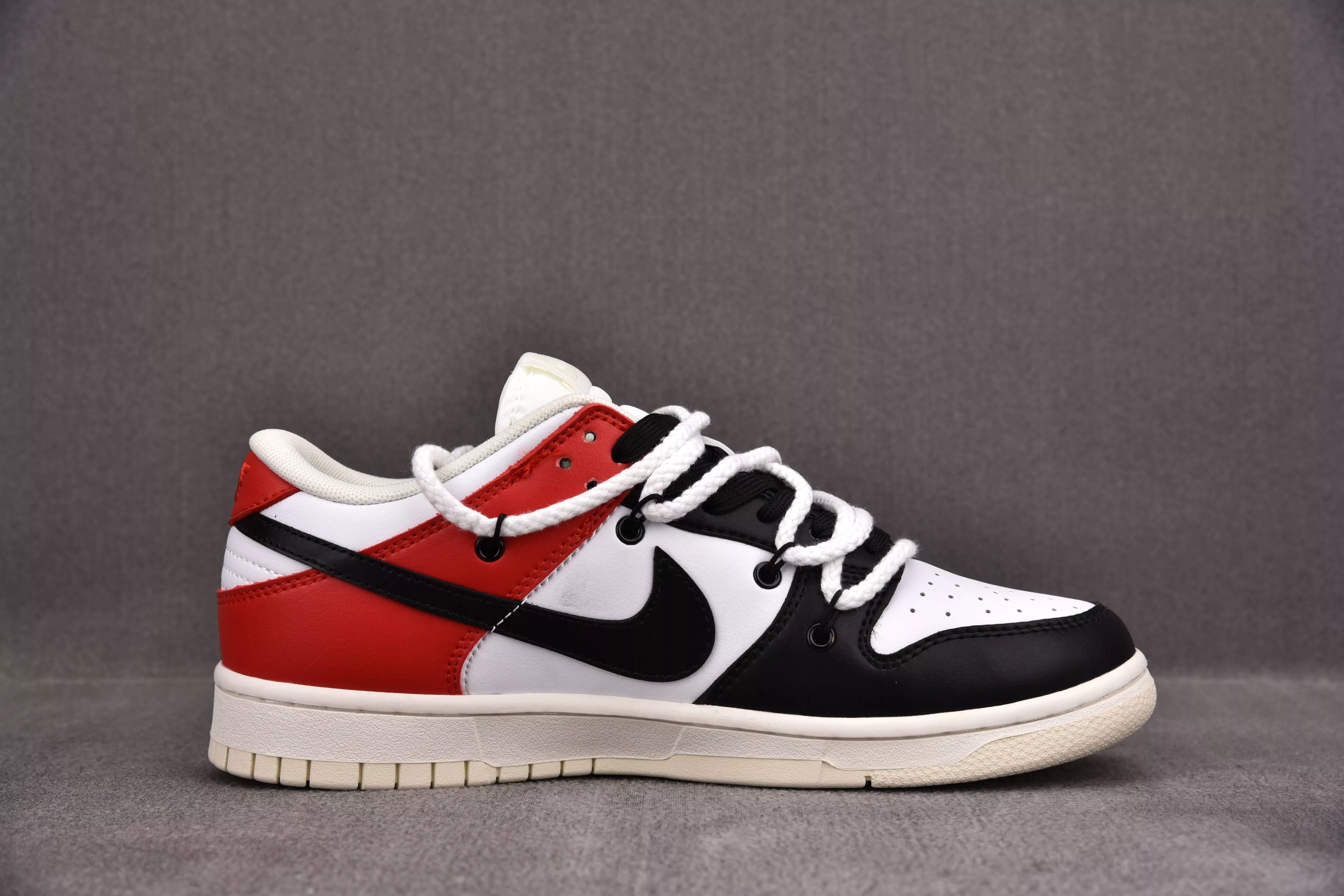 Nike Dunk Low Black White Red (Custom Sneaker)