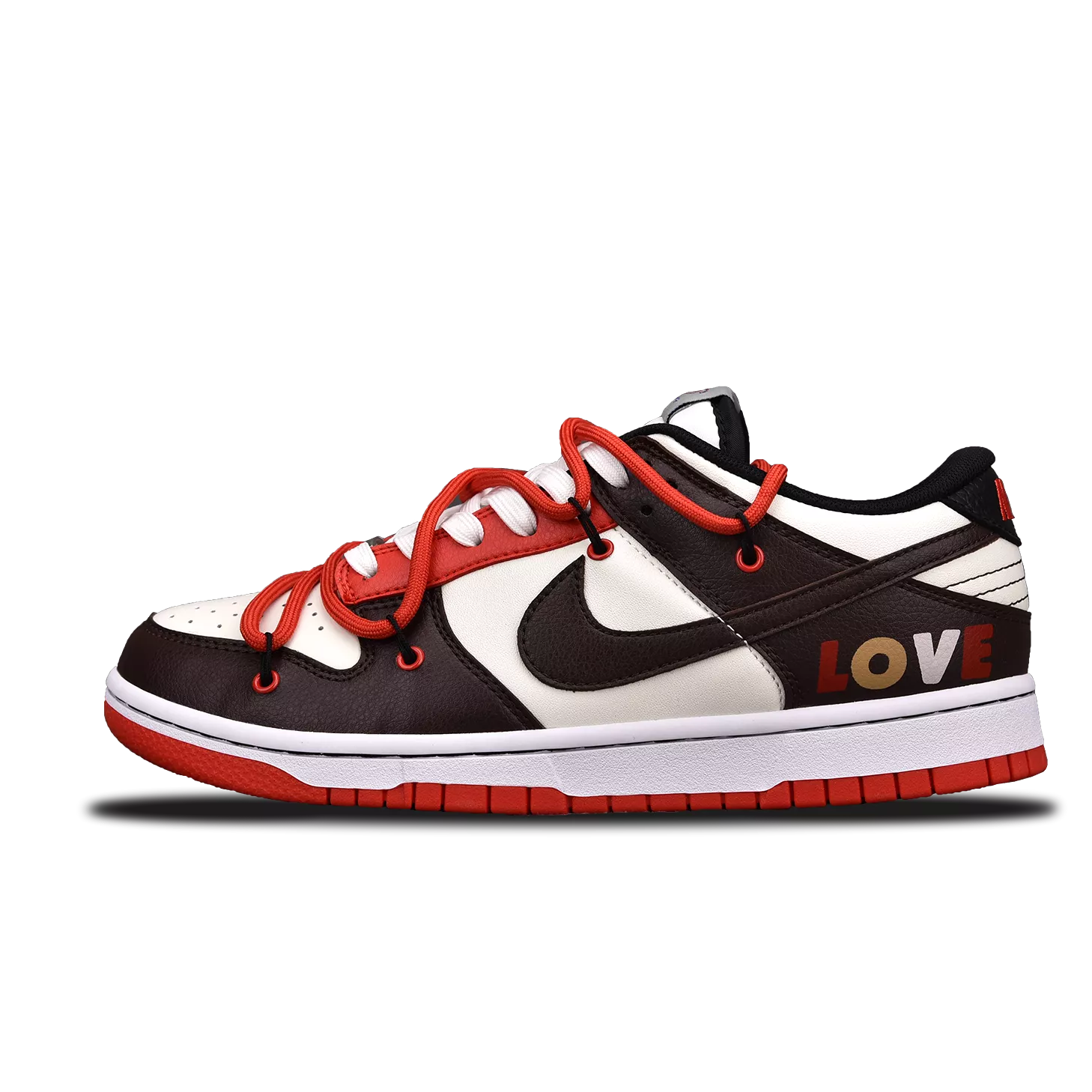 Nike Dunk Low EMB Chicago Valentine's Day Red Brown Limited (Custom Sneaker)