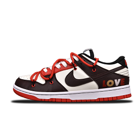 Nike Dunk Low EMB Chicago Valentine's Day Red Brown Limited (Custom Sneaker)