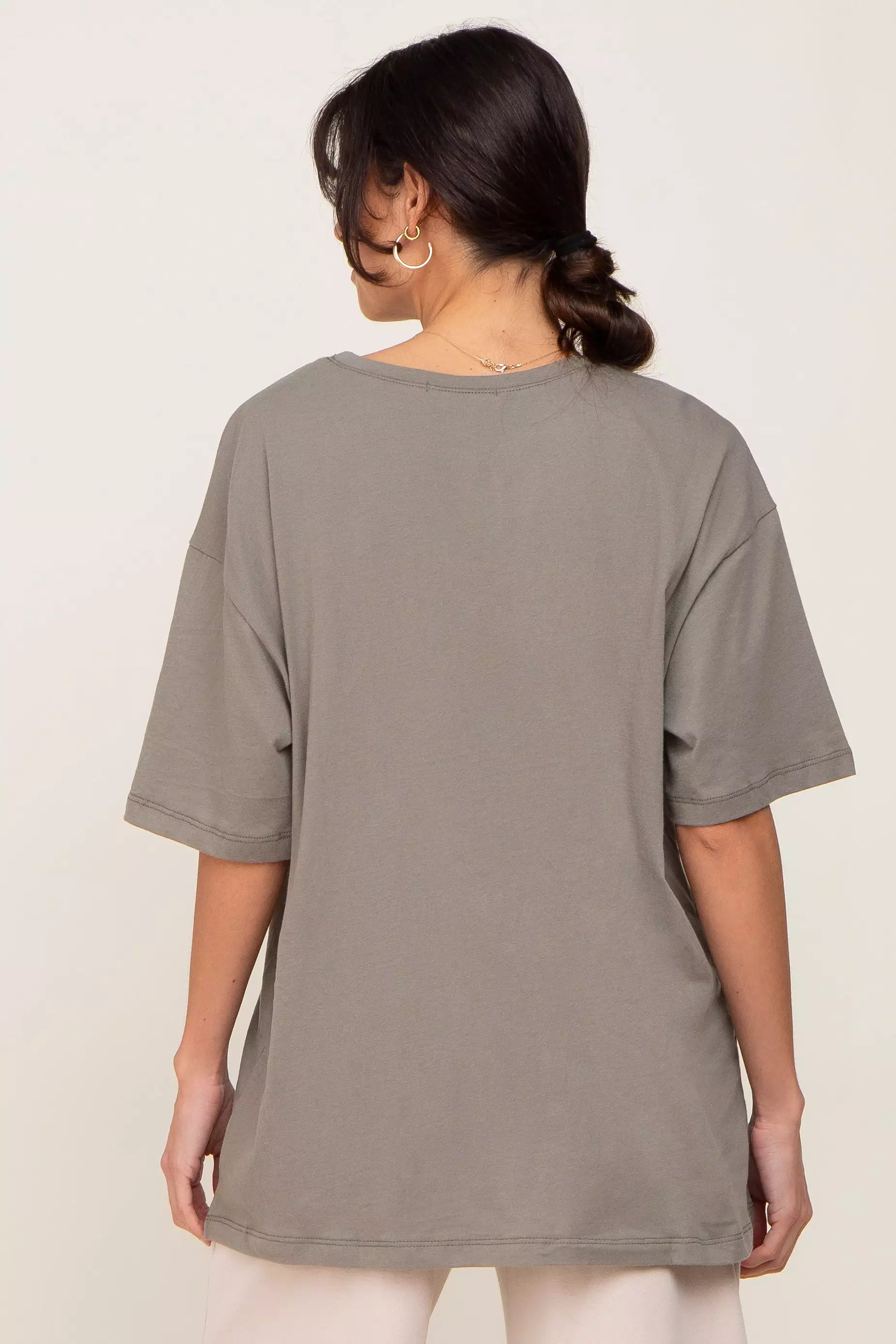 Olive Basic Oversized Tee