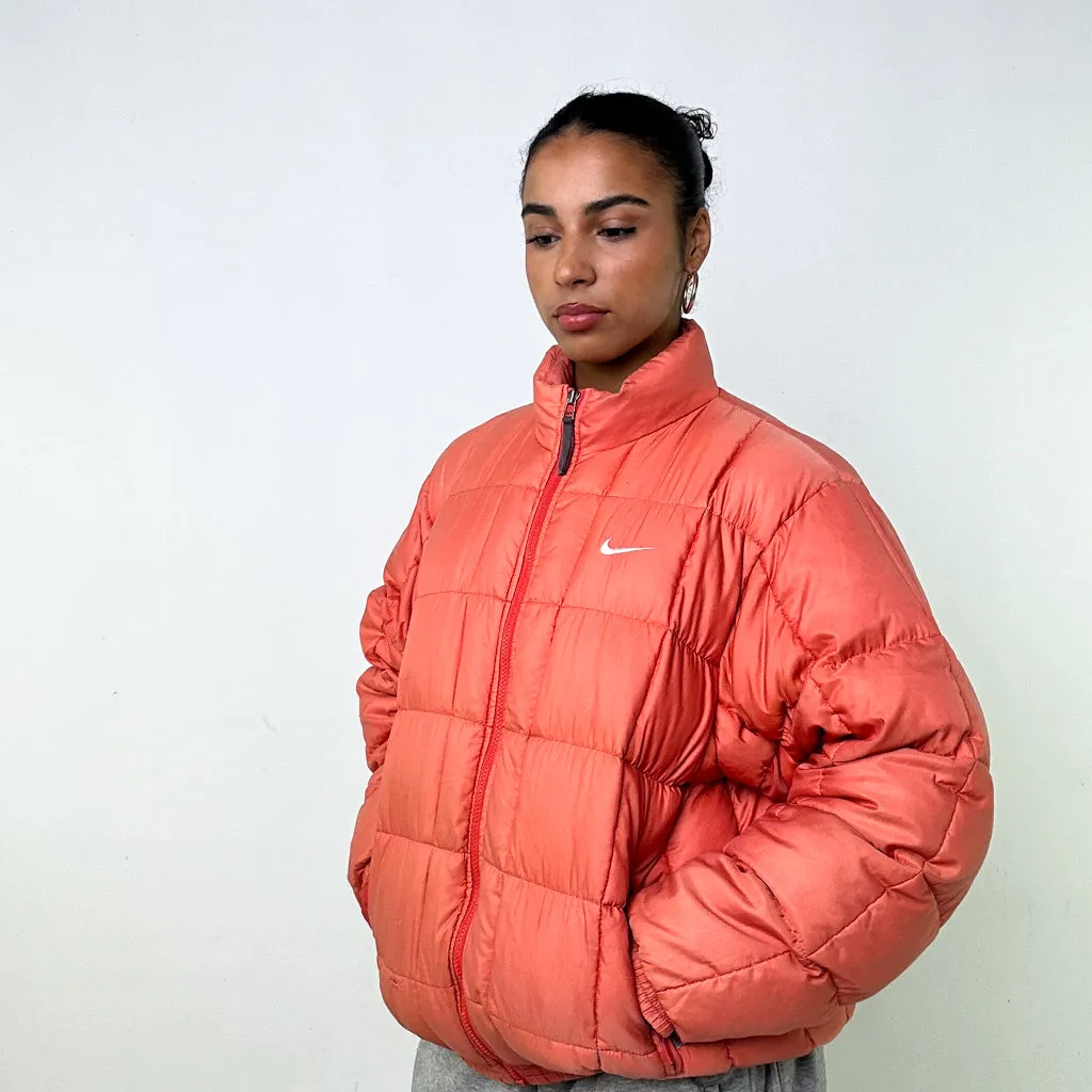 Orange 90s NIKE Puffer Jacket Coat (L)