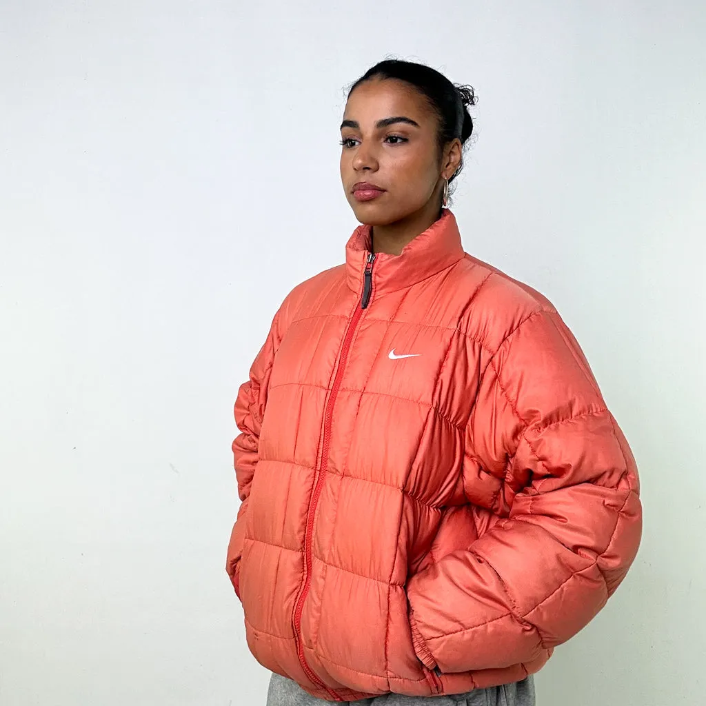 Orange 90s NIKE Puffer Jacket Coat (L)