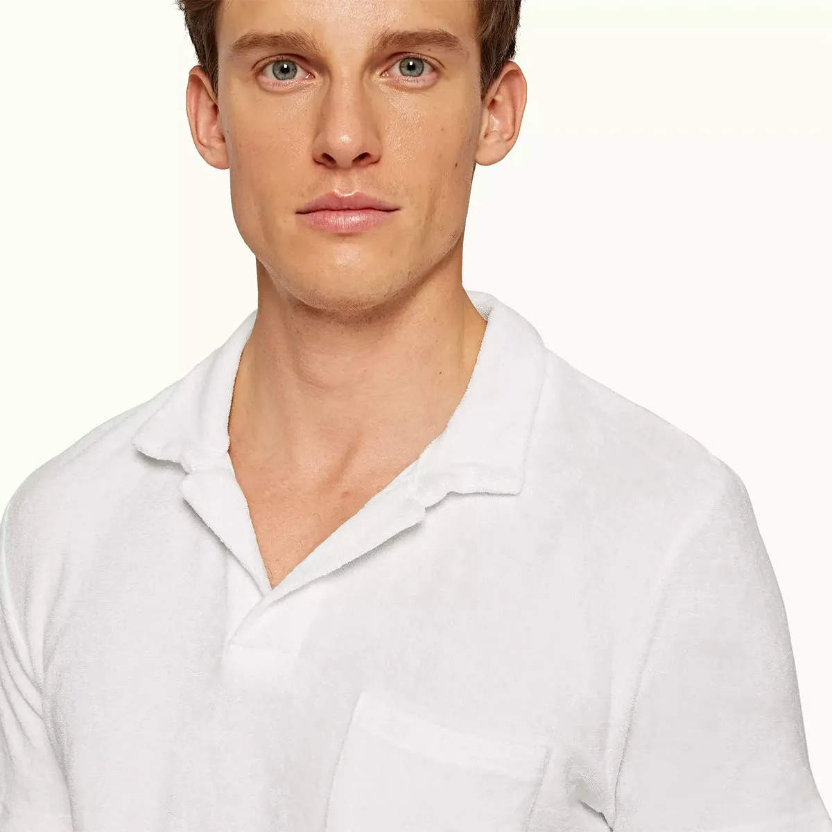 Orlebar Brown - Terry Towelling Polo in White