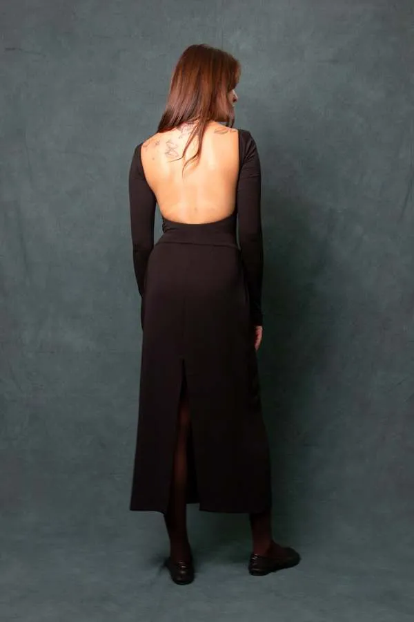 Patricia Backless Maxi Dress - Black