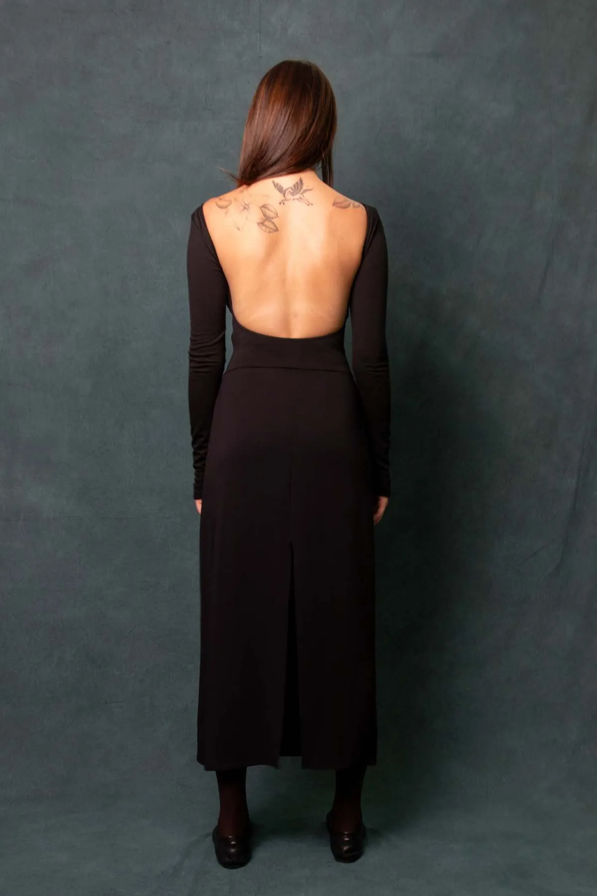 Patricia Backless Maxi Dress - Black