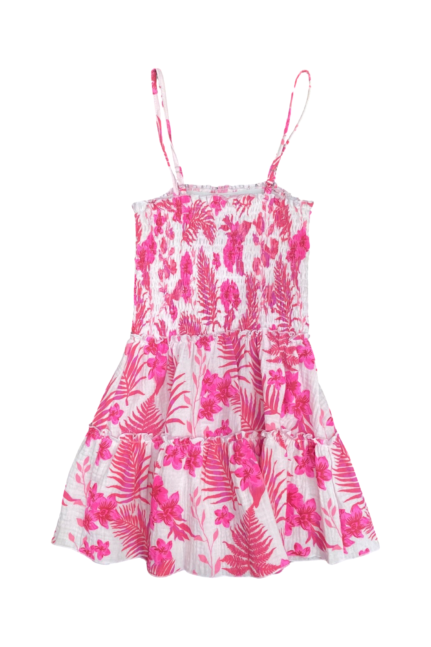 Pink Hawaiian Smocked Flowy Dress